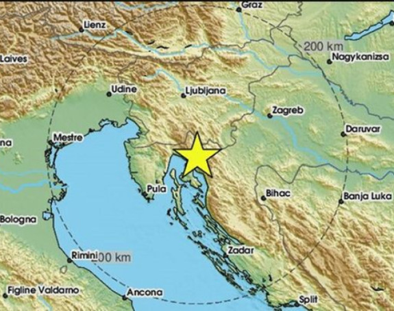 Kvarner pogodio zemljotres jačine 3,4 stepena