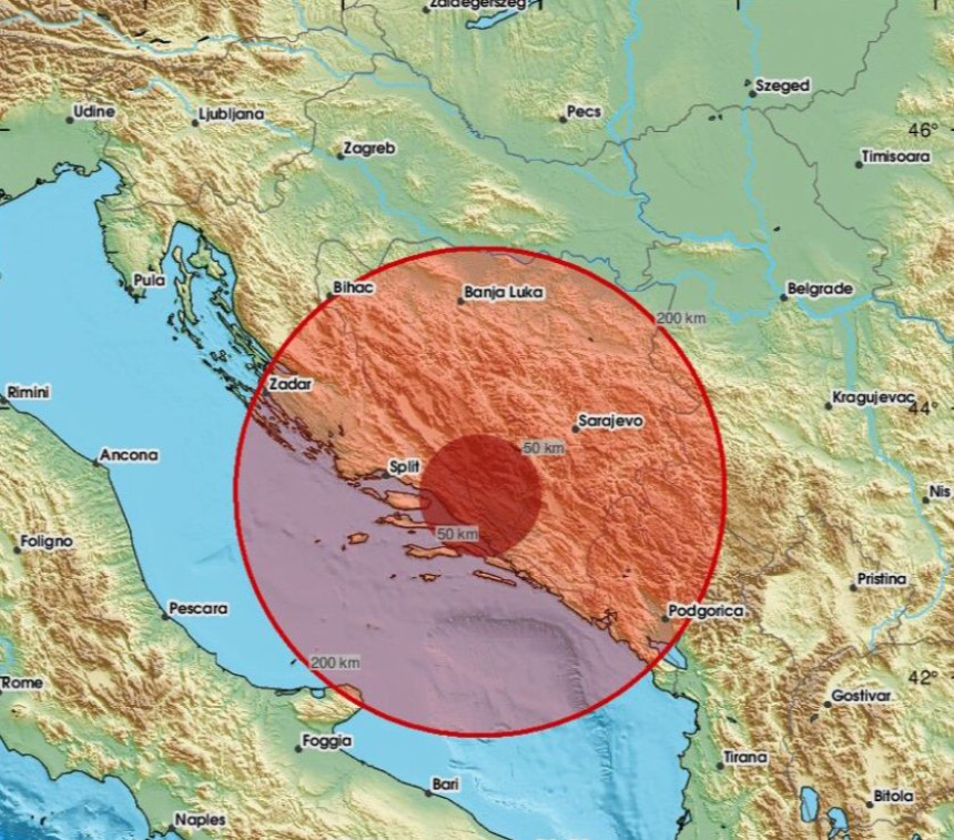 Zemljotres pogodio BiH, zatreslo se tlo kod Mostara