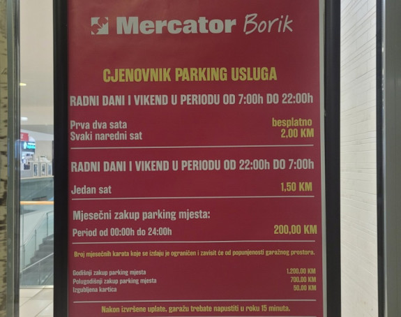 Banjaluka: Inspekcija zabranila naplatu parkinga u Merkatoru