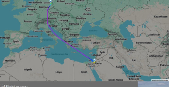 Авион израелске владе се склонио у Њемачку