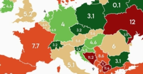 Погледајте како изгледа европска мапа незапослености
