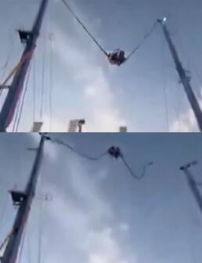 Pakao na vašaru: Otkačila se sajla na visini od 90 metara