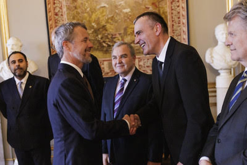 Дарко Бабаљ у Копенхагену, на пријему и дански краљ