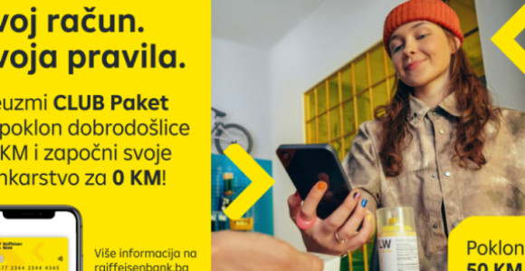 Tvoj račun. Tvoja pravila. Vrijeme je za Raiffeisen CLUB paket!