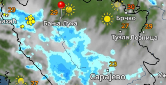 Stigla najavljena promjena vremena, mogući pljuskovi