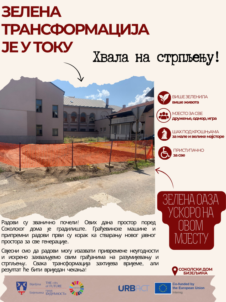 Званично почело уређење зелене оазе код Соколског дома