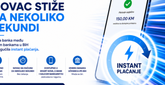 Nova banka među prvim bankama u BiH omogućila instant plaćanja