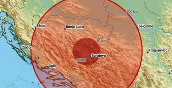Zemljotres jutros zatresao BiH, kod Sarajeva epicentar