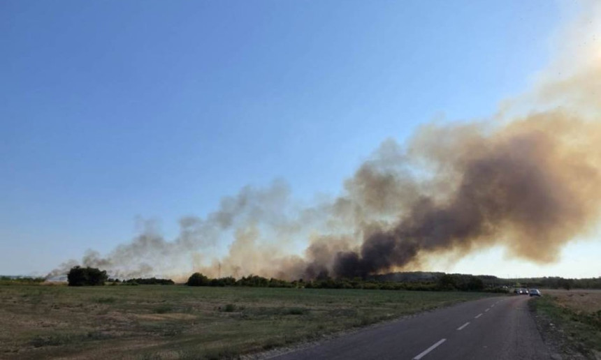 Požar na Švapskoj adi kod Bijeljine se razbuktao