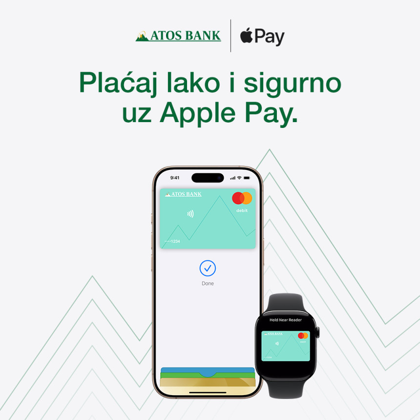 ATOS BANK: Apple Pay - jednostavan, siguran i brz načina plaćanja