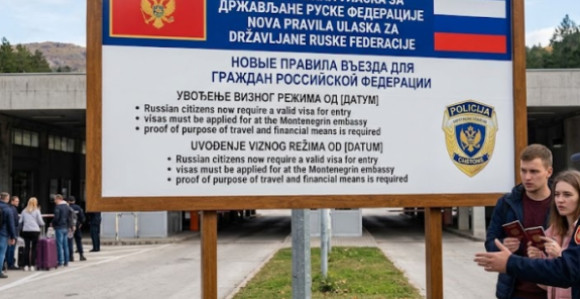 Rusija uvodi vize za građane Crne Gore od 30. decembra