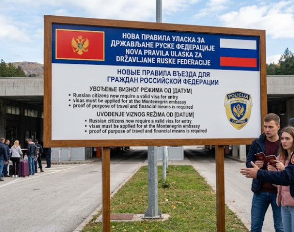 Rusija uvodi vize za građane Crne Gore od 30. decembra