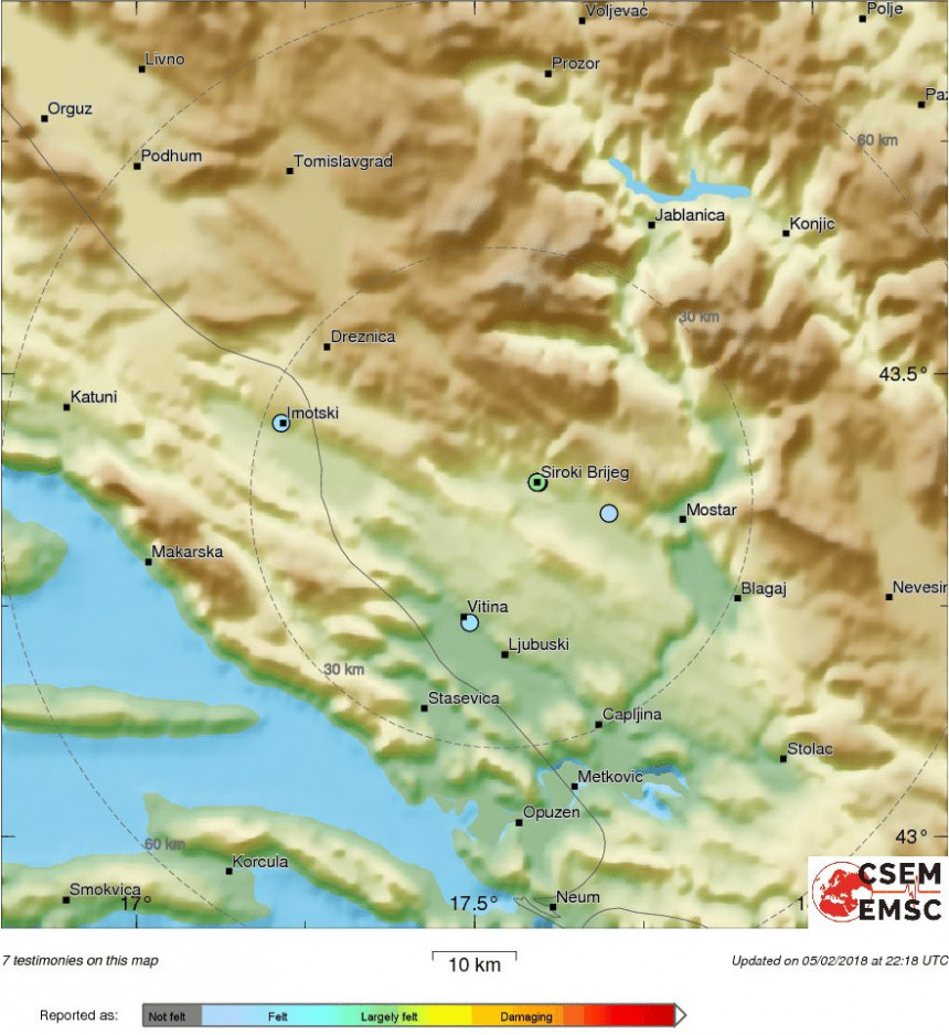 Novi zemljotres u Hercegovini