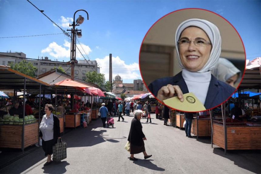 Ердоганова жена пазарила на пијаци у Београду