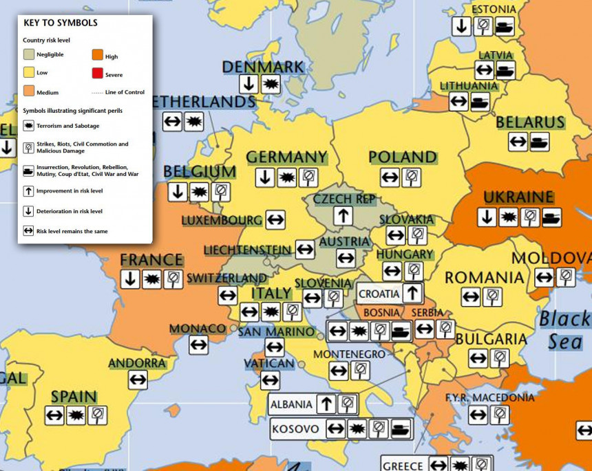 Nova mapa rizika od terorističkih napada