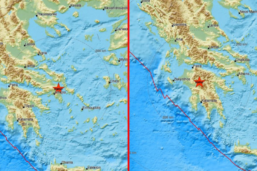 Два земљотреса погодила Грчку