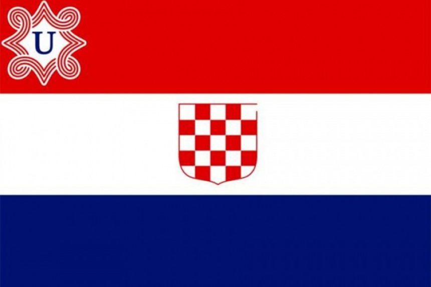 Ustaška zastava na jednoj ogradi u Splitu
