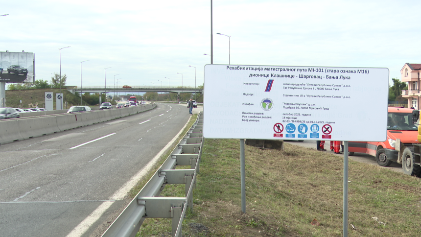 Rekonstrukcija puta Klašnice-Banjaluka koštaće 12 mil. KM