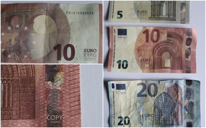 Apel policije: Pojavile se filmske novčanice evra