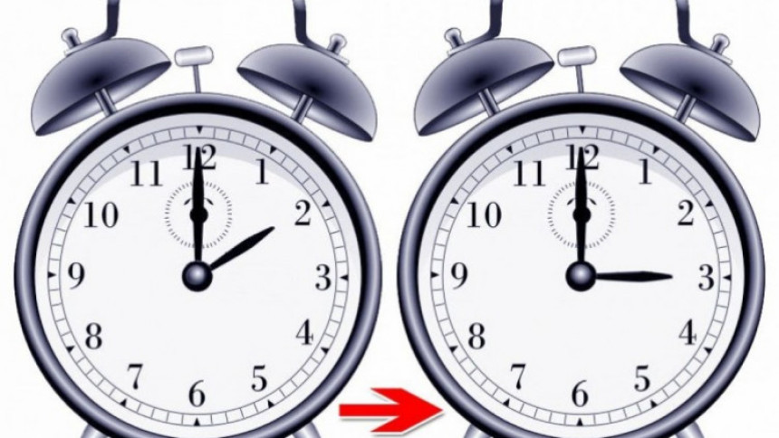 Kazaljke na satu pomjerene jedan čas unaprijed