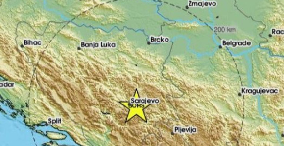 Zemljotres jačine 3 stepena pogodio područje Sarajeva