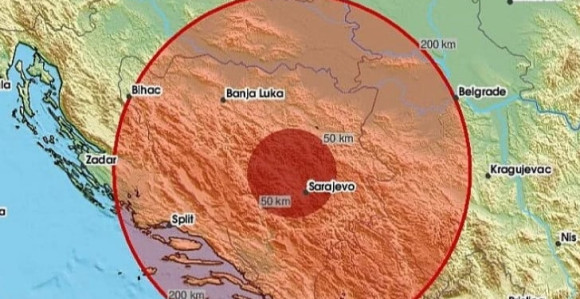 Zemljotres jutros zatresao BiH, kod Sarajeva epicentar