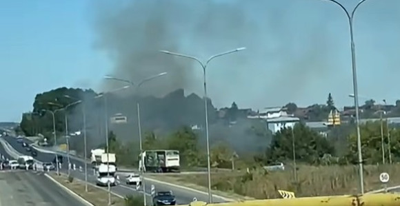 Пожар код приједорске петље у Бањалуци