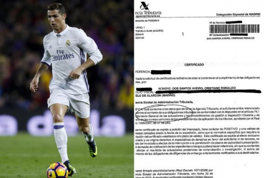 Ronaldo pristao da plati 15 miliona evra poreza!